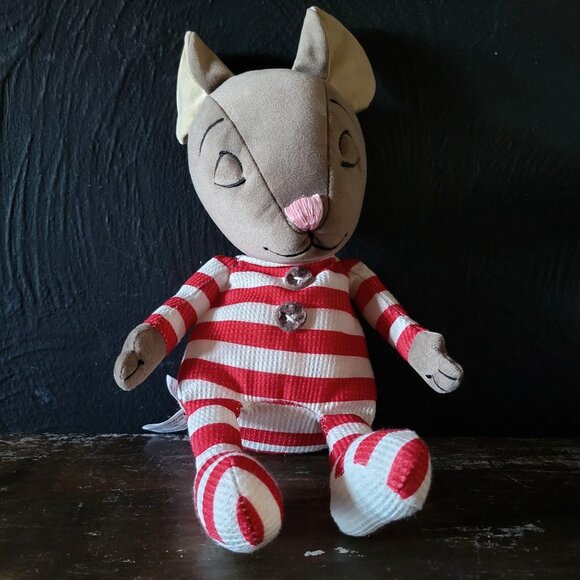 Vintage Hallmark Plush Mouse ‘Twas The Night Before Christmas Striped Red PJs St - Picture 1 of 9